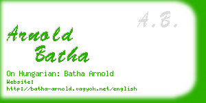 arnold batha business card